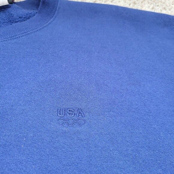 Vintage USA Olympic Sweatshirt Mens 2XL Blue J C Penny Made in USA Pullo… - Picture 4 of 10